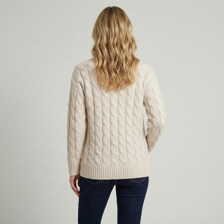 Kvinders cardigan med knapper og lommer