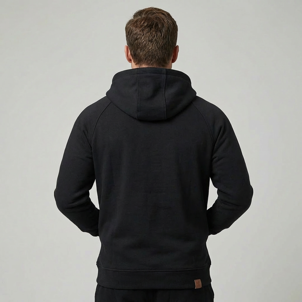Herre Halv‑Zip Hoodie med Brystlommer