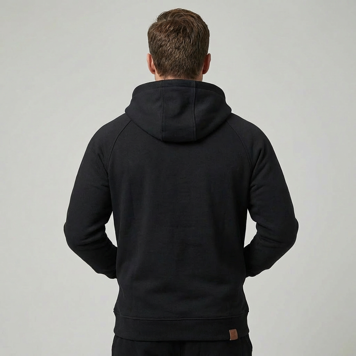 Herre Halv‑Zip Hoodie med Brystlommer
