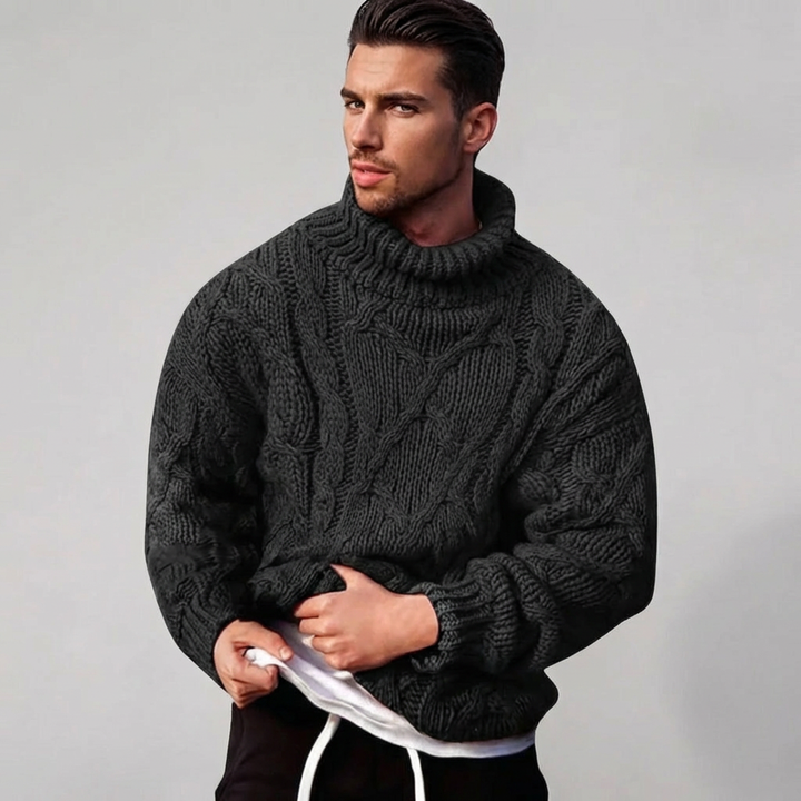 Herre Turtleneck Sweater – Klassisk Strik Pullover