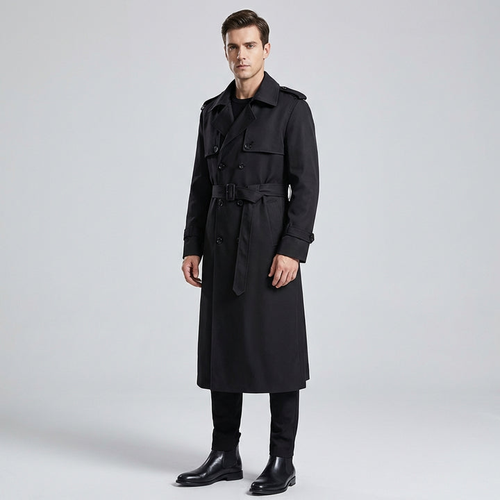 Herre Over Knæet Bælte Trench Coat