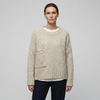 Overdimensioneret elfenbensfarvet sweater med lomme foran