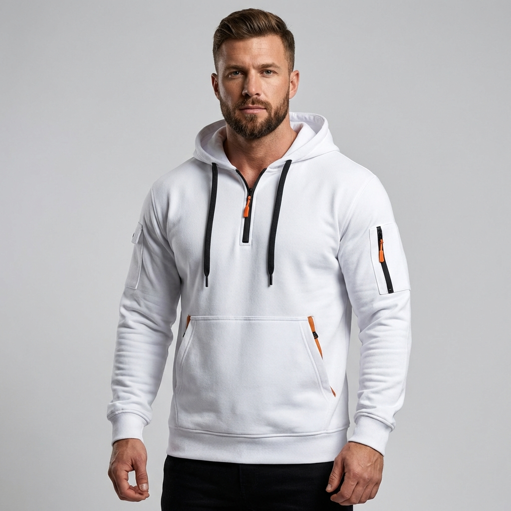 Herre Hoodie med Justerbar Hætte