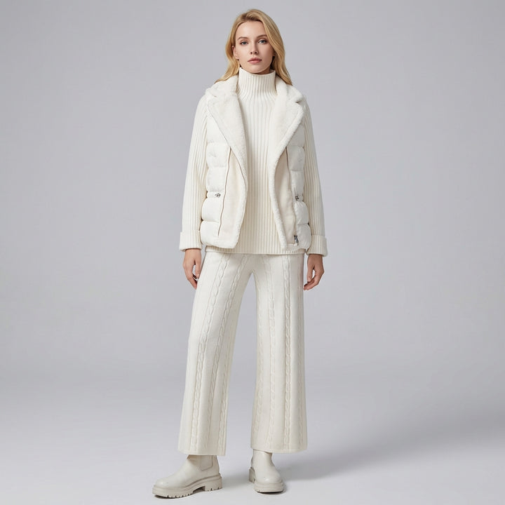 Kvinders Turtleneck, Bukser og Polstret Vest