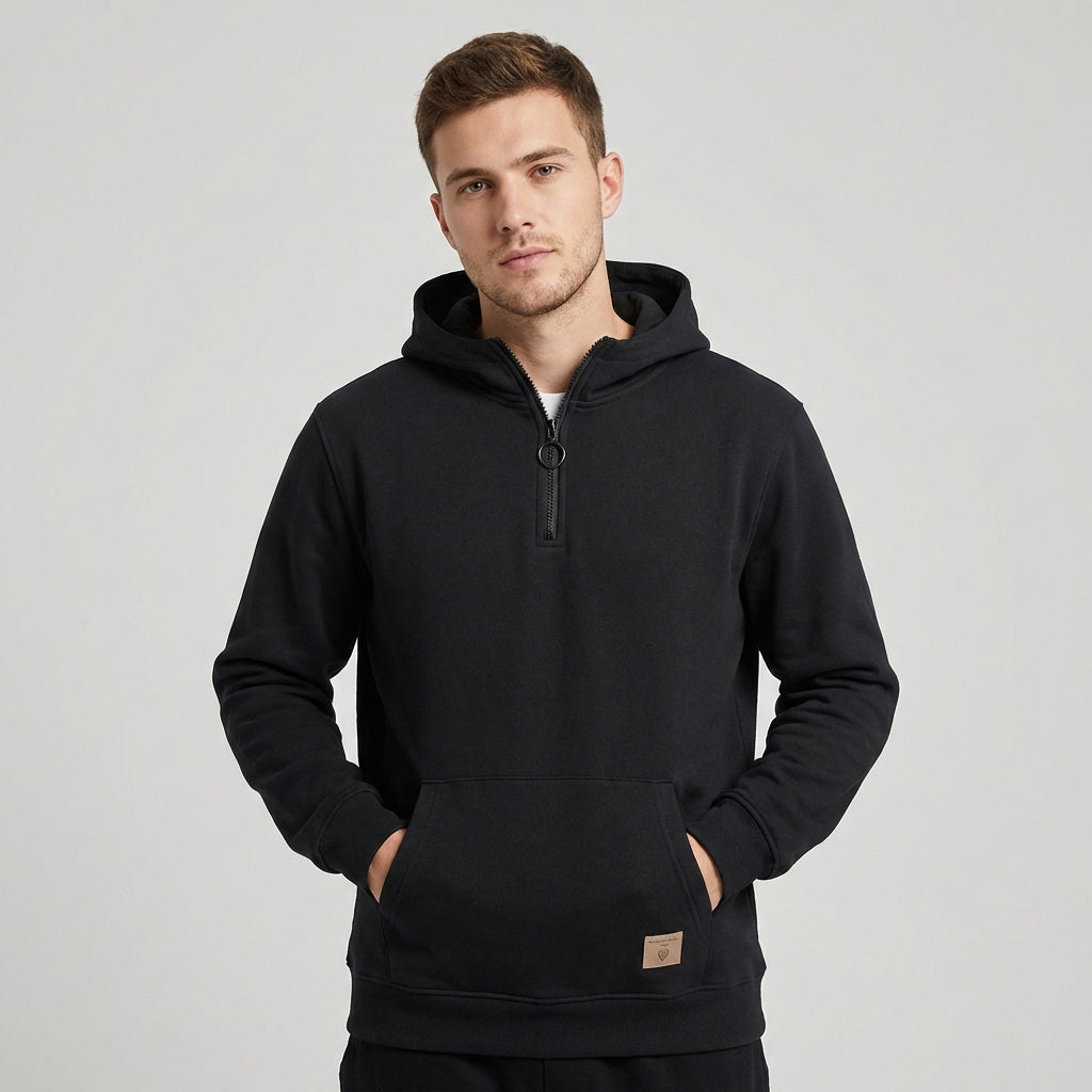 Herre Halv-Zip Hoodie