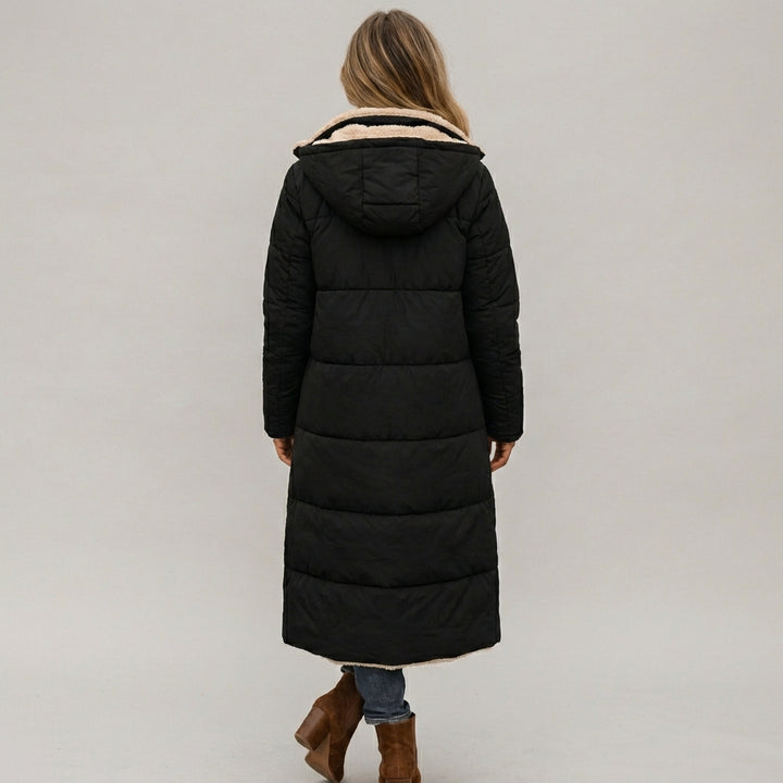 Dame Quilted Frakke med Hætte og Foret Indvendig