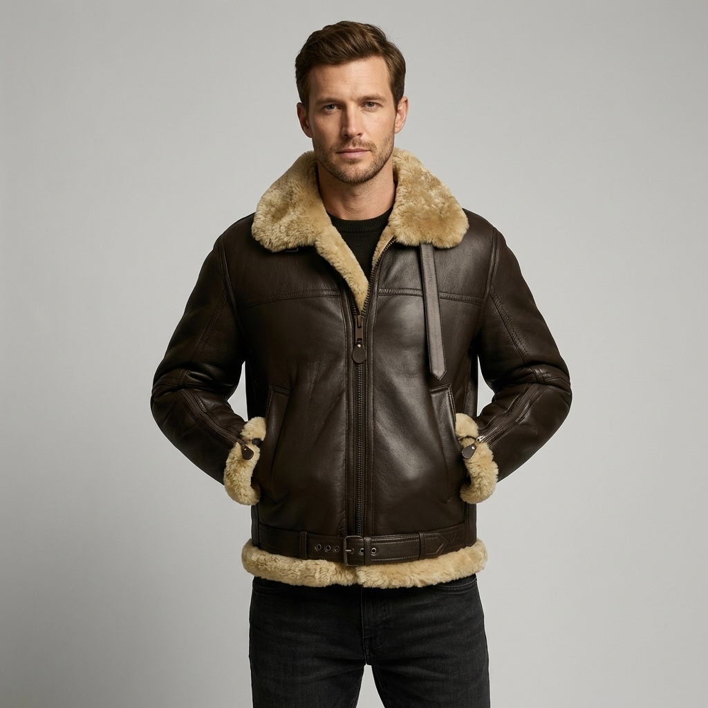 Herre Shearling-Style Jakke