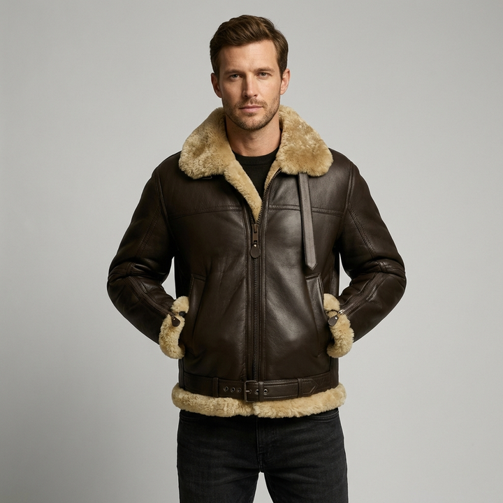 Herre Shearling-Style Jakke
