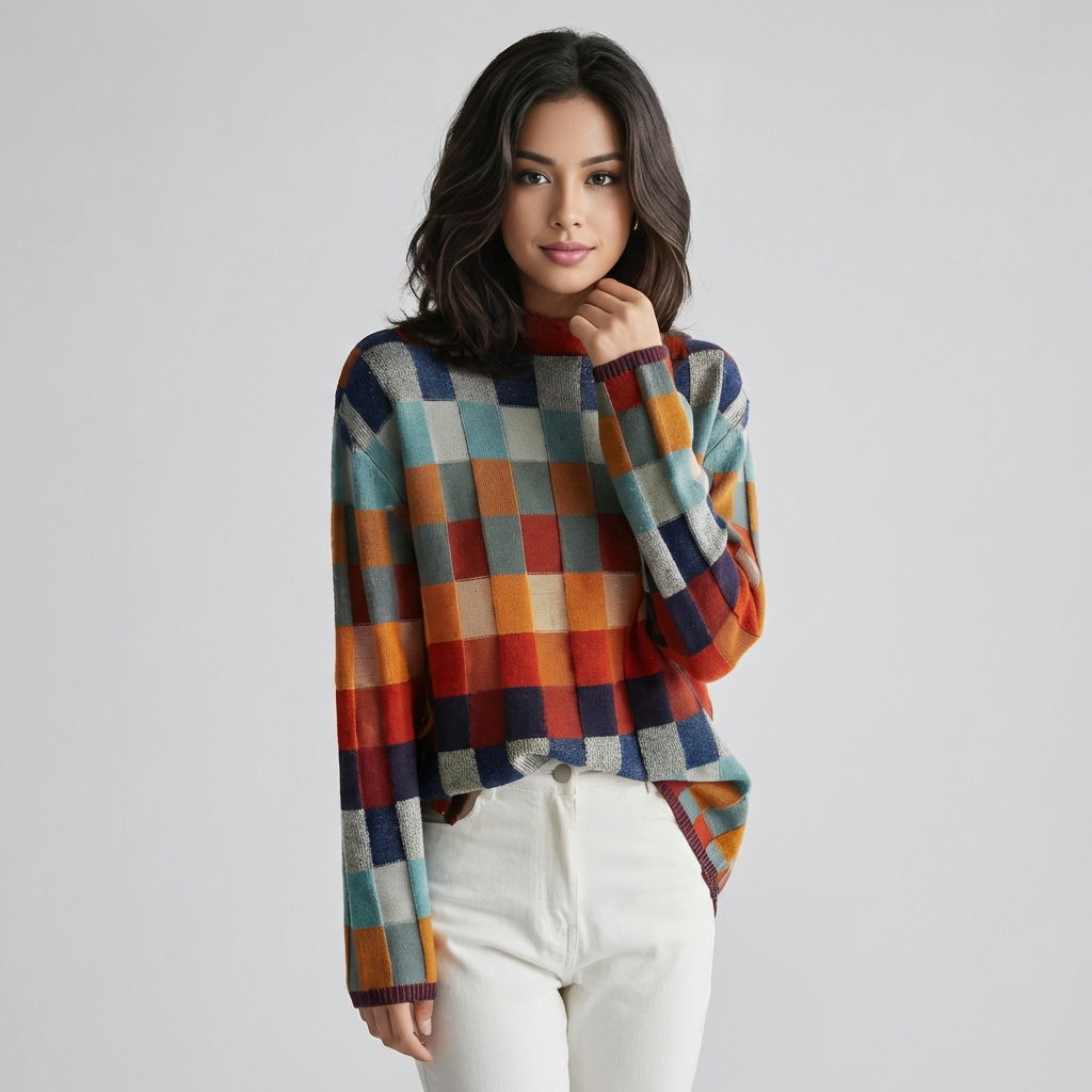 Dame Sweater med Høj Krave