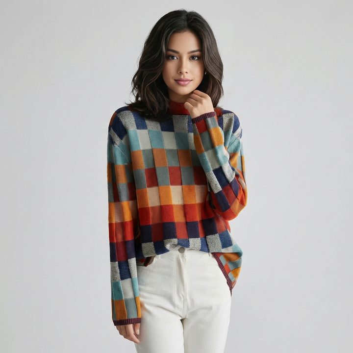 Dame Sweater med Høj Krave