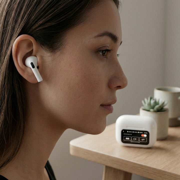 Trådløse Bluetooth-hovedtelefoner med display