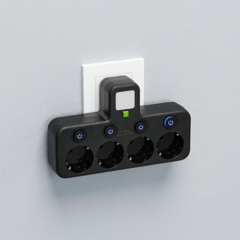 Strømskinne med USB- og Type-C-porte