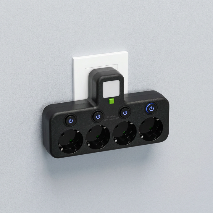 Strømskinne med USB- og Type-C-porte