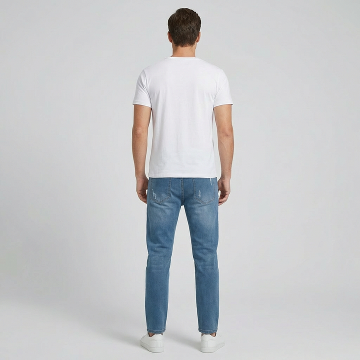 Herrejeans med slim fit og stretch