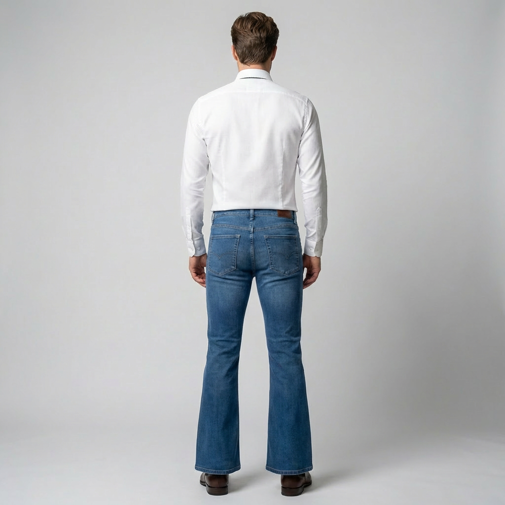 Herrejeans med vintage, udvidede ben