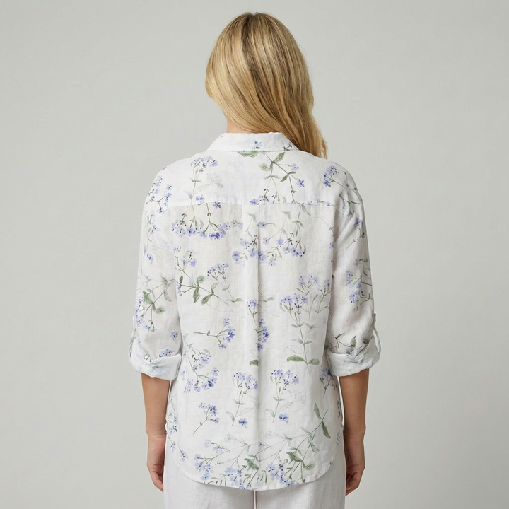 Plus Size Langærmet Mønstret Dameskjorte