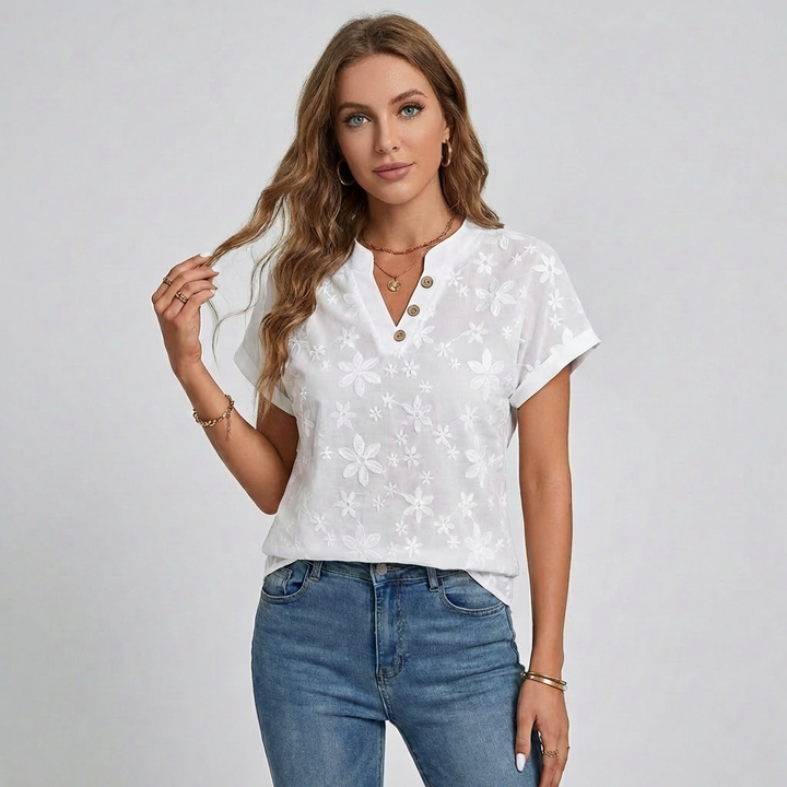 Elegant dameskjorte med knapper foran