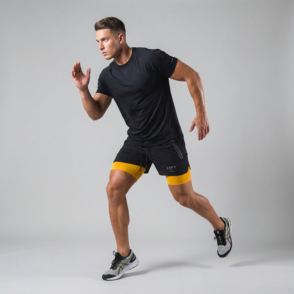 Herre 2-i-1 sportsshorts