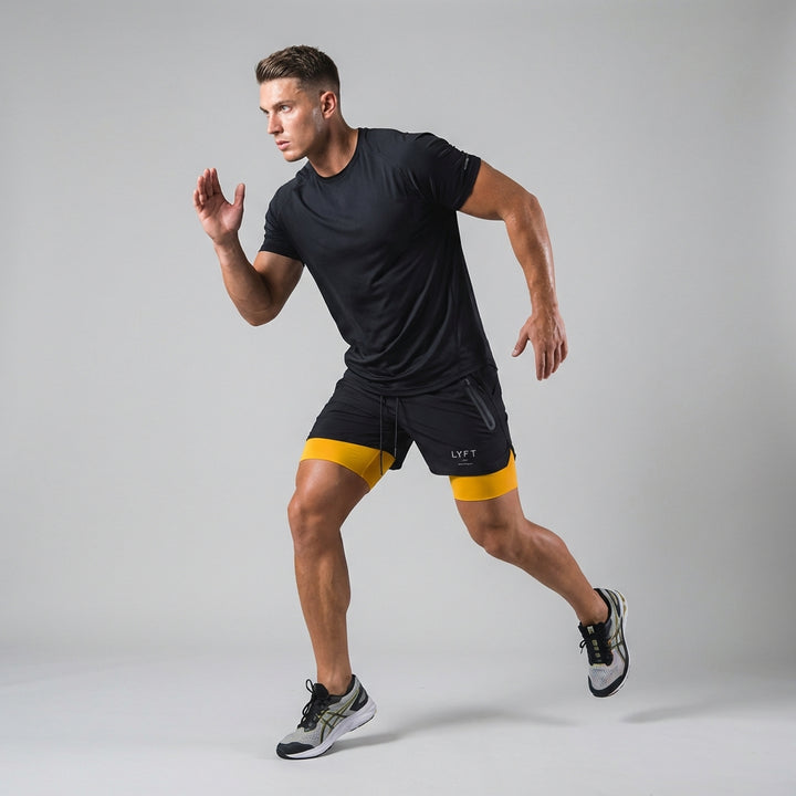 Herre 2-i-1 sportsshorts