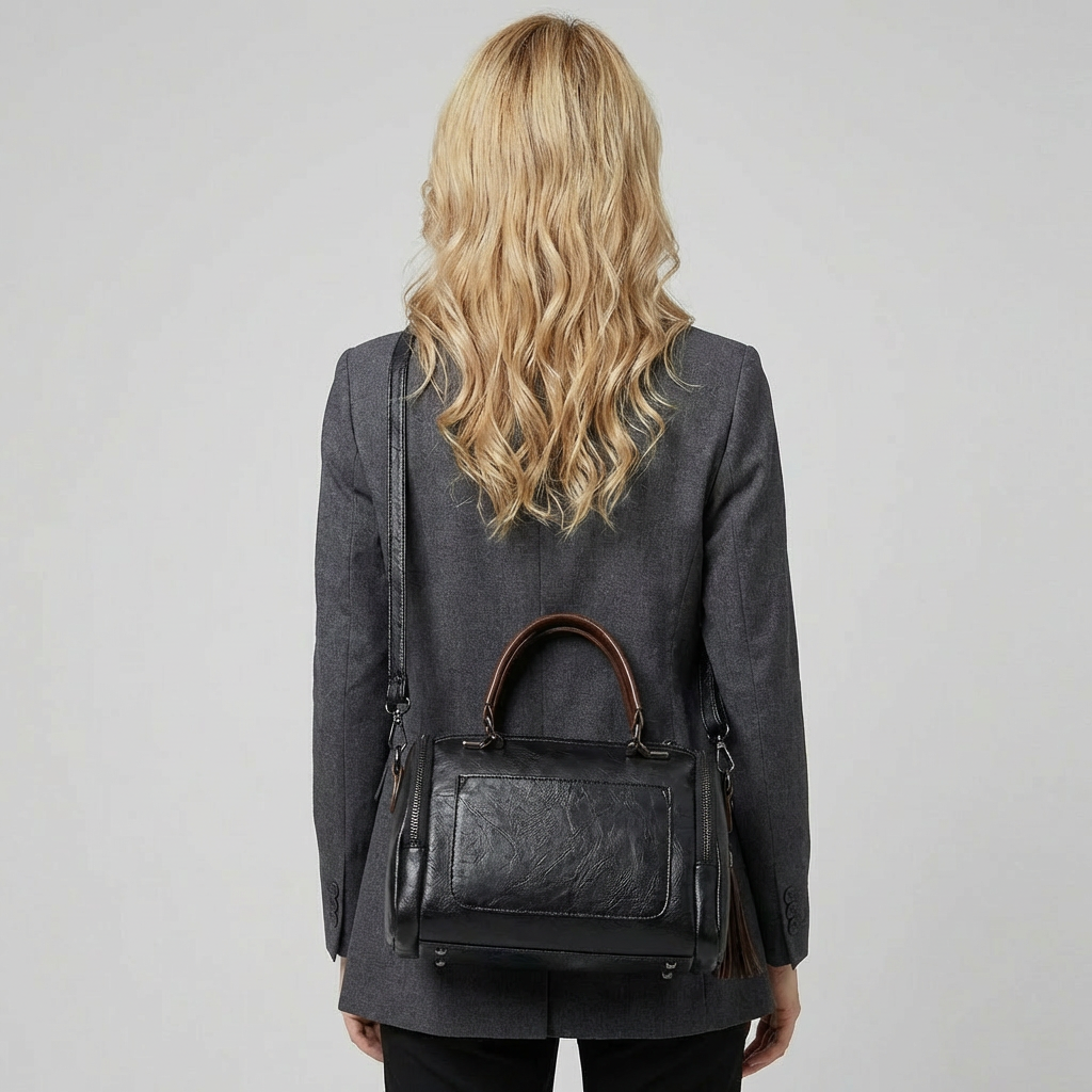 Elegant skuldertaske i læder