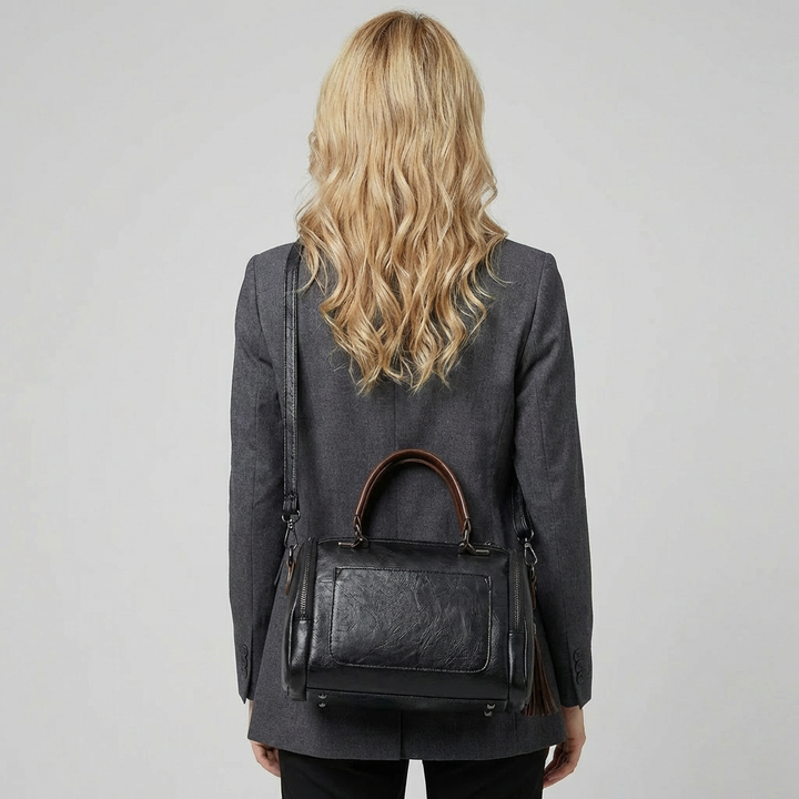 Elegant skuldertaske i læder
