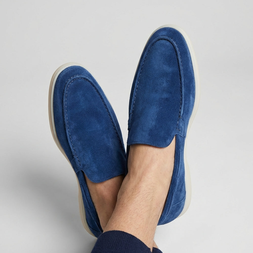 Herre-loafers i ruskind