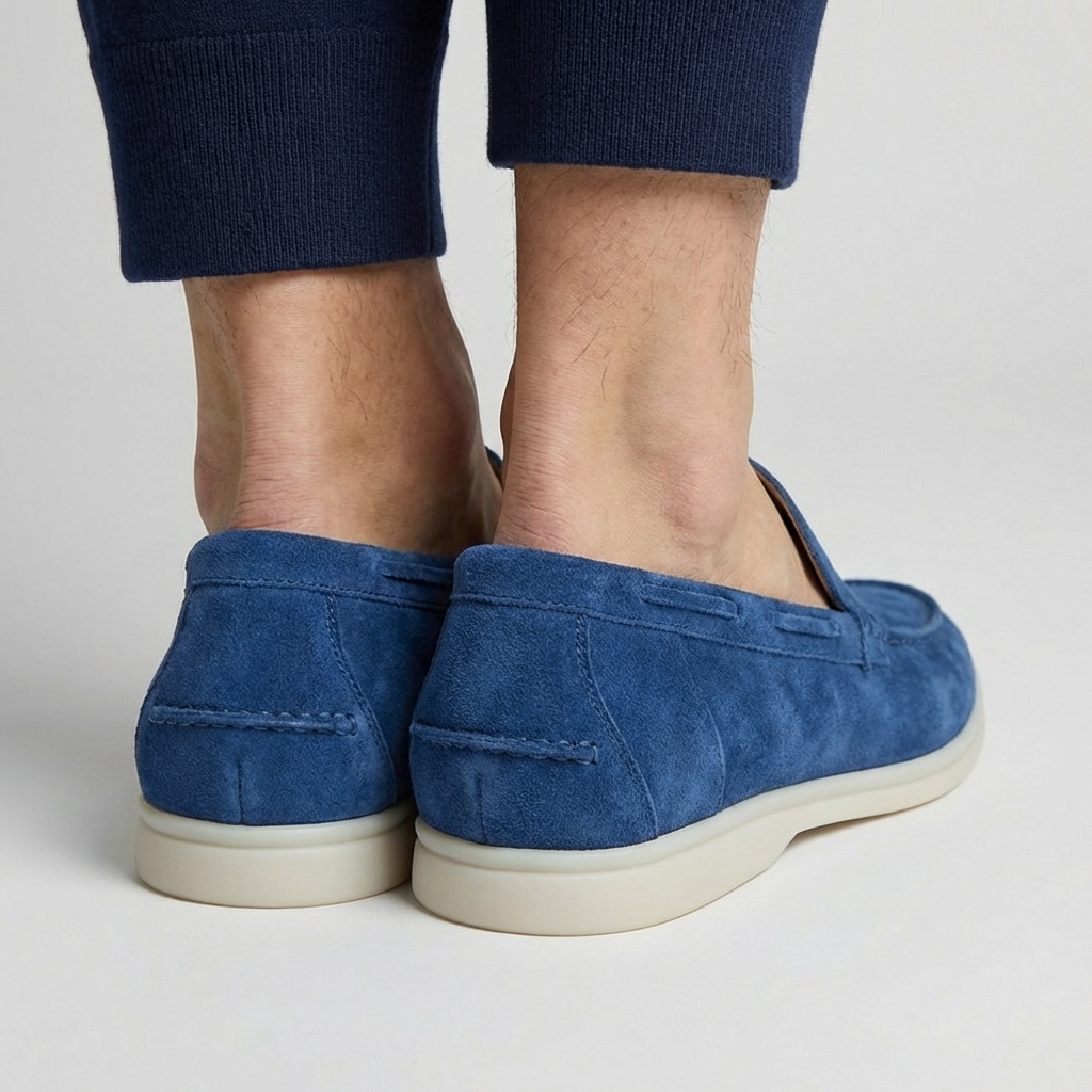 Herre-loafers i ruskind