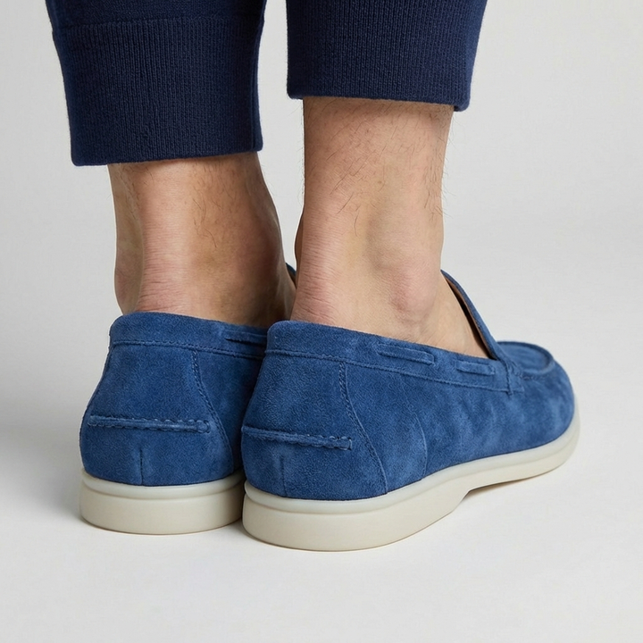 Herre-loafers i ruskind