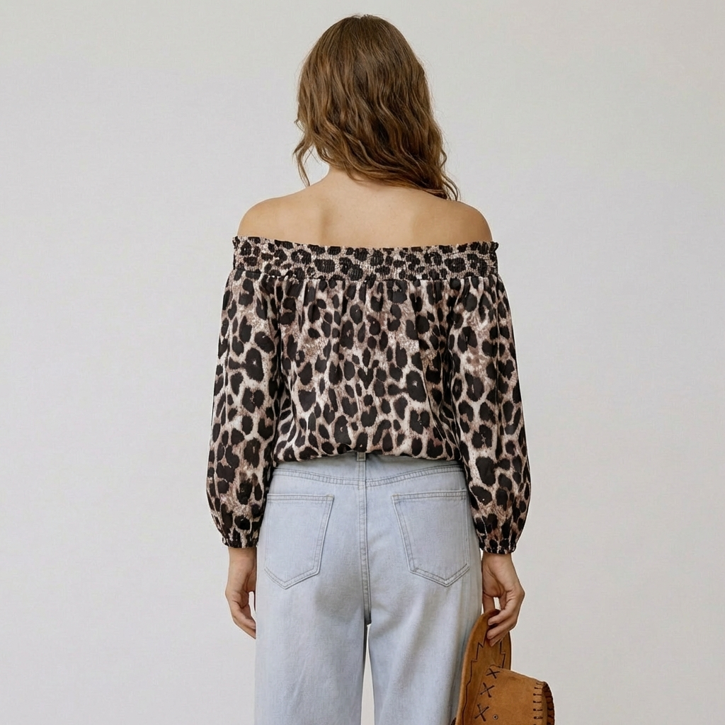 Damebluse med mulletkant