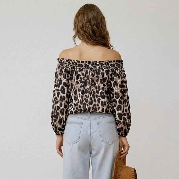 Damebluse med mulletkant