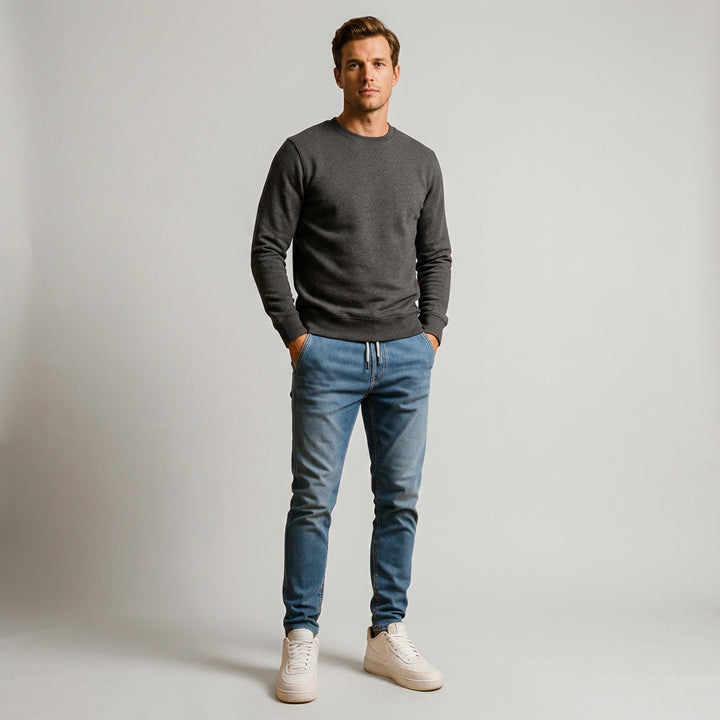 Herre stretch denim jeans med elegant pasform