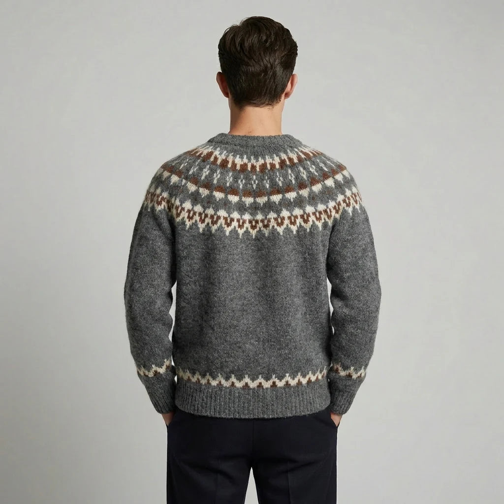 Herre vintage sweater med rund hals – Retro stil