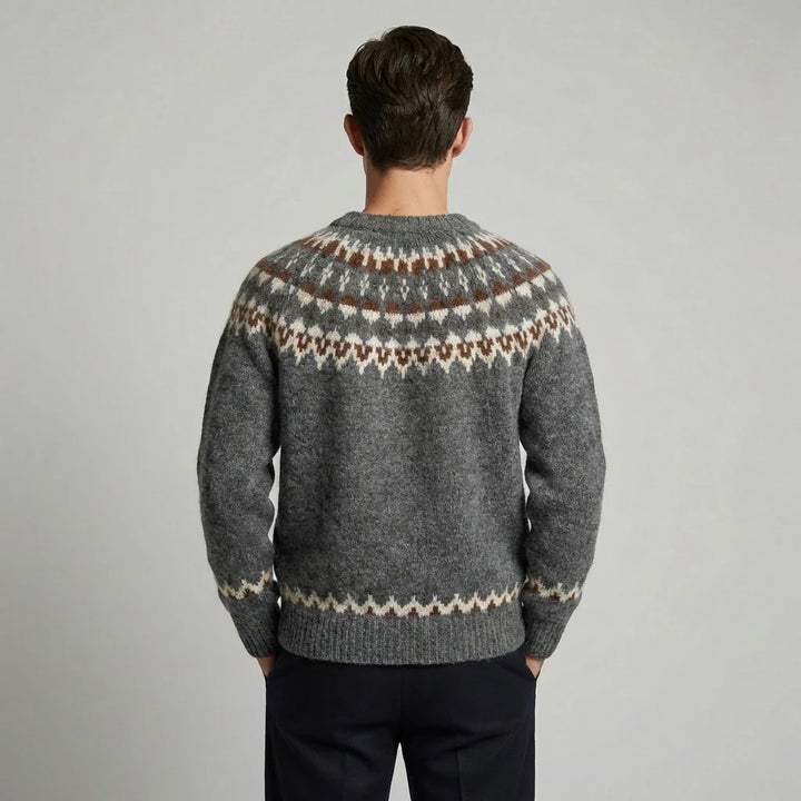 Herre vintage sweater med rund hals – Retro stil