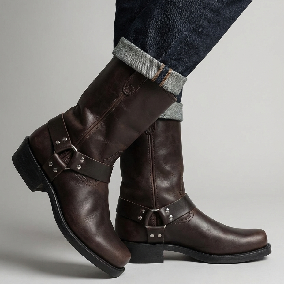 Herre cowboystøvler i vintage-stil