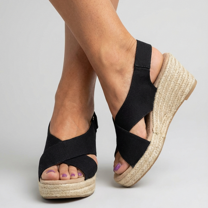 Dame kilehæle-espadriller