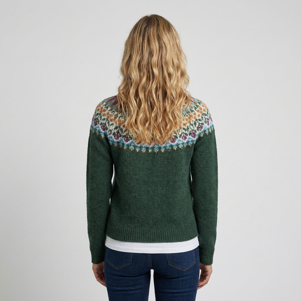 Kvinders sweater med havemønster