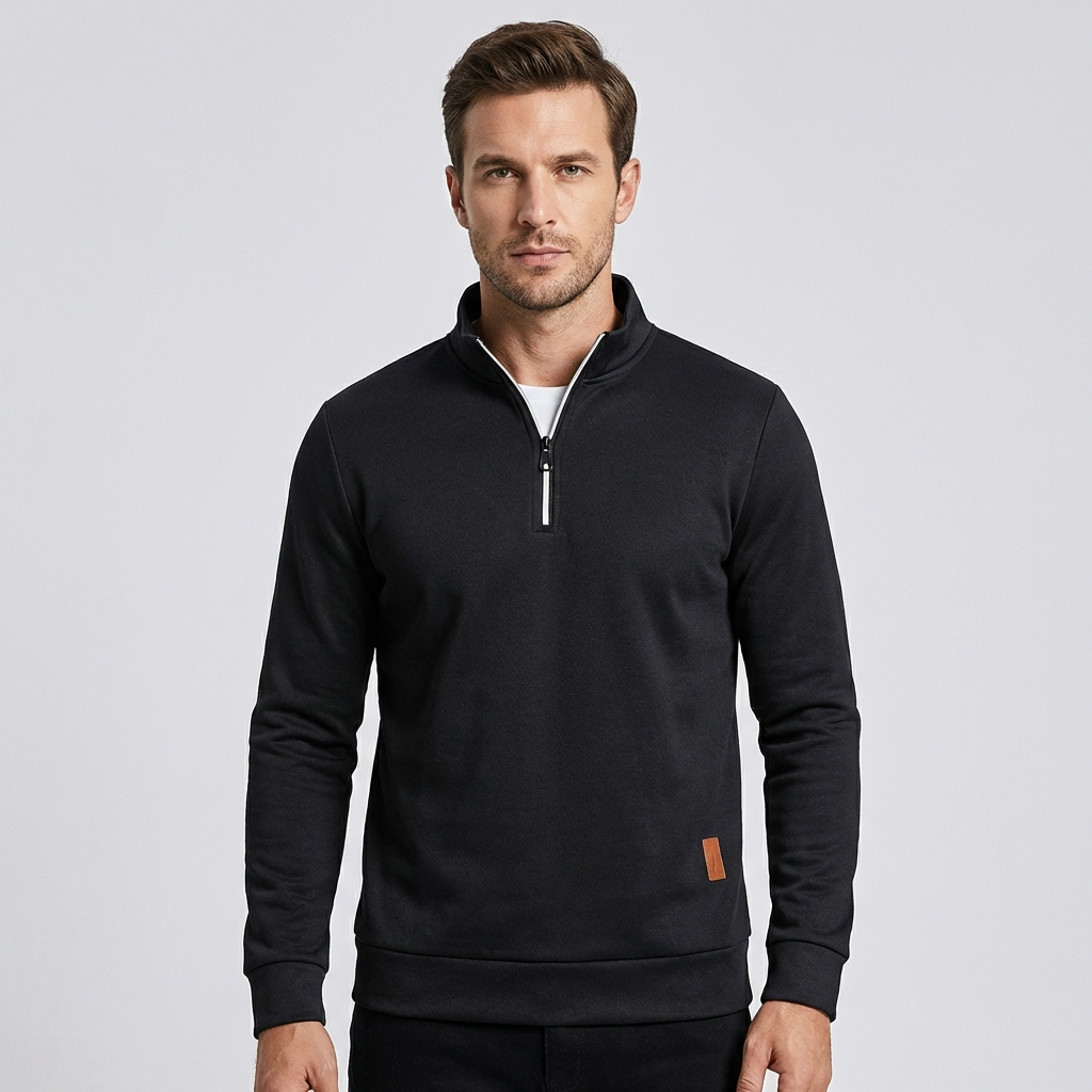 Sommer-sweater med lynlås til mænd