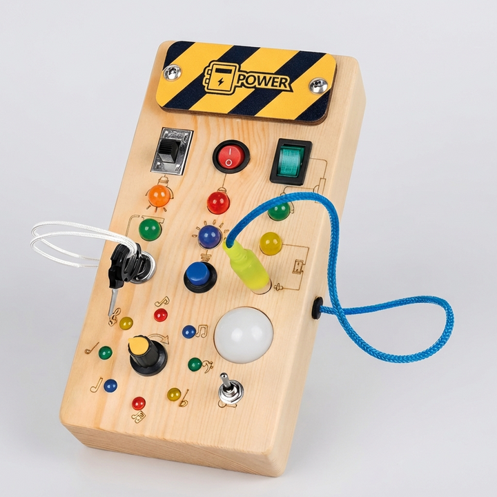 Montessori Busy Board med LED-lys