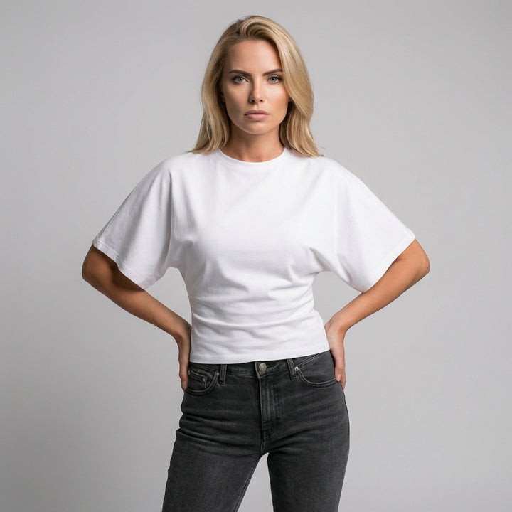 Klassisk sommer-T-shirt med rund hals