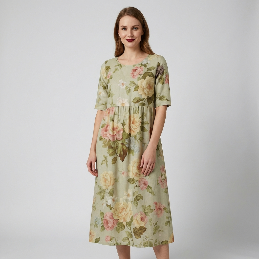 Khaki Midi-kjole til kvinder