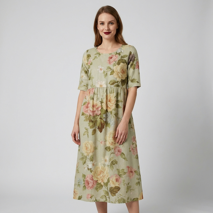 Khaki Midi-kjole til kvinder