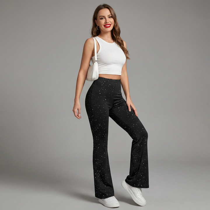 Flared Glitter Trousers