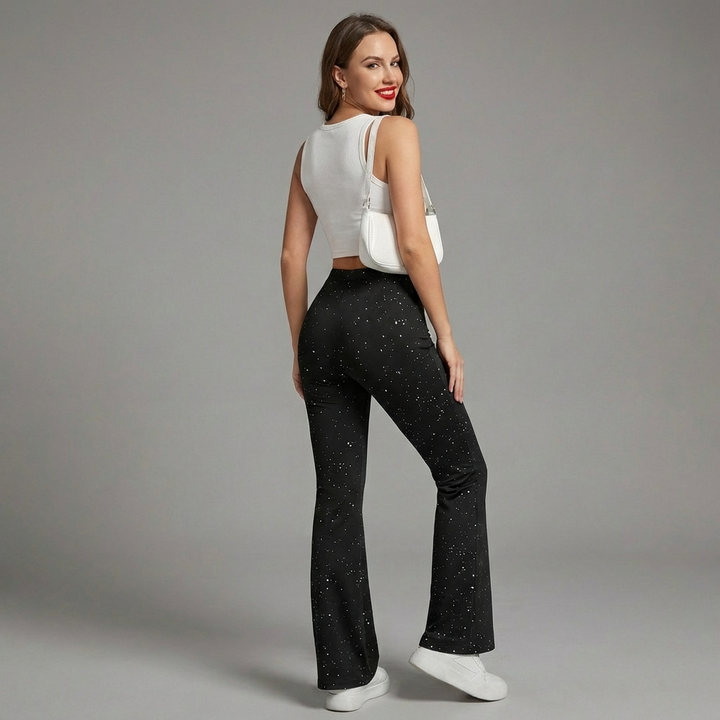 Flared Glitter Trousers