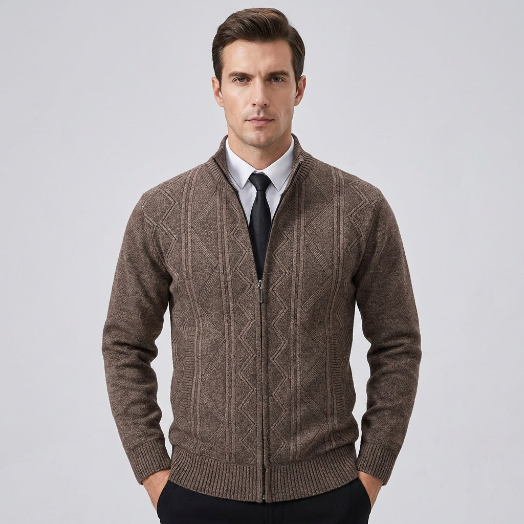 Herrecardigan – Strikstil i lag-på-lag-stil