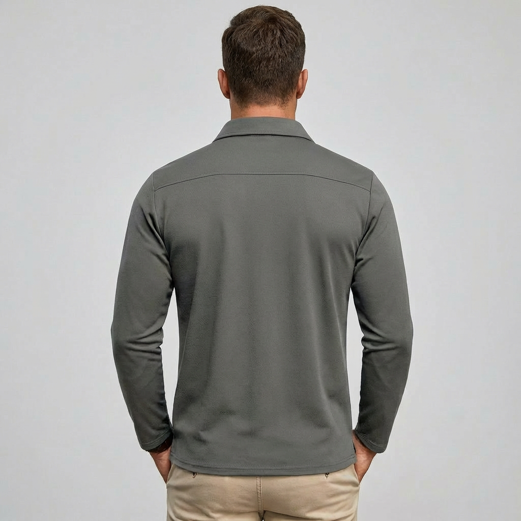 Klassisk langærmet sommerpoloshirt til mænd
