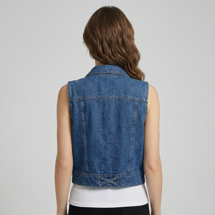 Ærmeløs let denimvest til kvinder