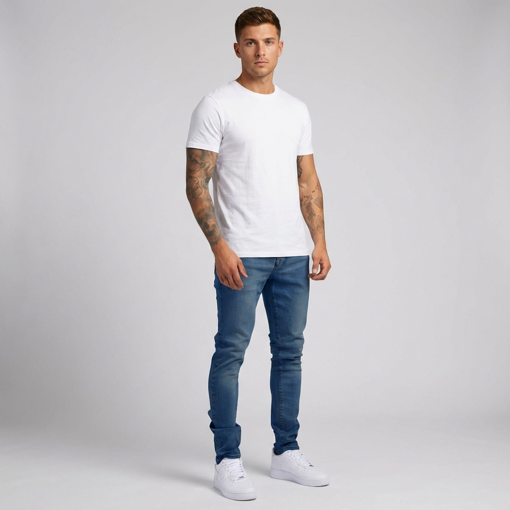 Mænds Slim Fit Afslappet Stretch Denim Jeans