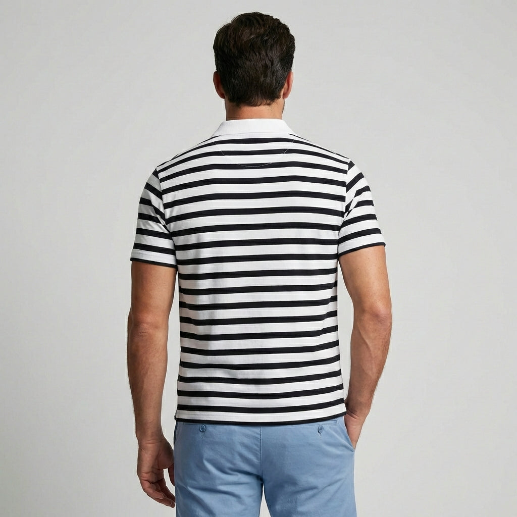 Retro striped polo til mænd