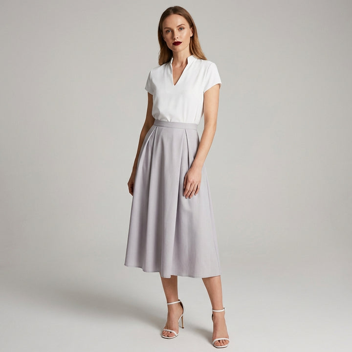 V-Hals Blusset Sommer Kjole