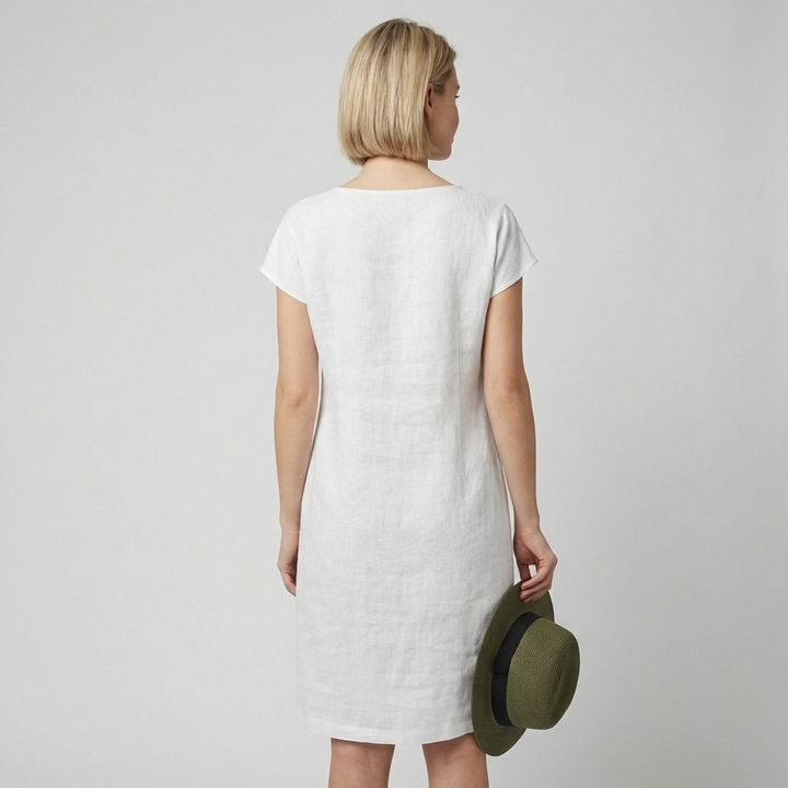 Elegant sheath kjole med korte ærmer til kvinder